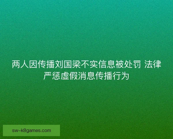 两人因传播刘国梁不实信息被处罚 法律严惩虚假消息传播行为